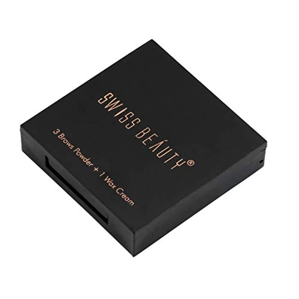 Swiss Beauty Ultimate 9 Pigmented Colors, Metallic Finish Eyeshadow Palette, Multicolor - 06, 6g & Semi-Matte Finish Eyebrow Palette With Wax Cream, Shade-01, 5g 4