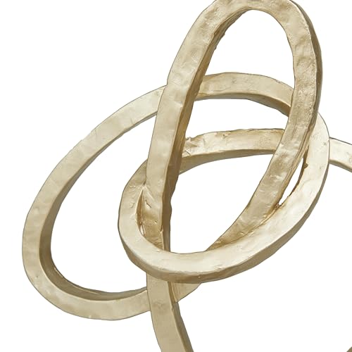 Escultura Decorativa Abstracta Oro con Base Negra 11 x 4 x 17 in miniatura 4