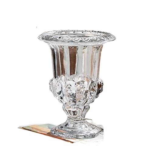 Vase à Fleurs lumière Luxe Lampe Vent Haut Pied Vase Verre Cristal Arrangement Transparent Vase à Fleurs décoration Romaine Vase (Size : L)