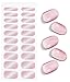 JMEOWIO Gel Nail Stickers Pink White Glitter Semi Cured Gel Nail Strips Wraps UV/LED Nails Art Design Decoration Accessories