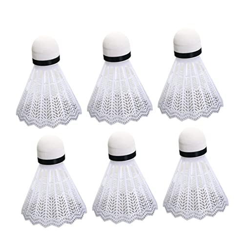 Happyyami 12pcs Durable Plastic Badminton Shuttlecocks for Indoor and Sports Supplies for School Exercise and Family Fun White