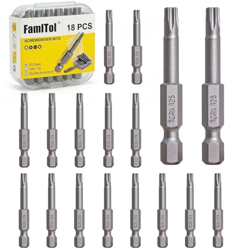 FamlTol T25 Torx Bit Set 18 PCS 2 Inch