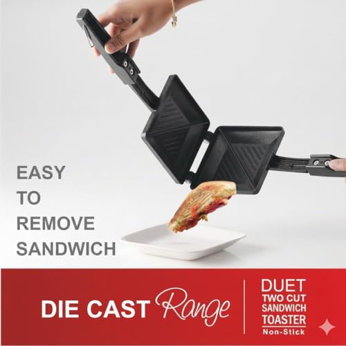 Image of Home & Kithcen - 2 Cuts Gas Sandwich Toaster Make in oil use (Black)