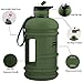 FUNUS Big Water Bottle BPA Free Half Gallon Water Bottle Jug Reusable Water Bottle for Men Women Fitness Sport Gym Outdoor Climbing (Army Green, 2.2L)