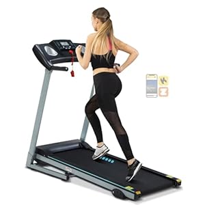 Folding 3 Level Incline Treadmill with App Bluetooth, 2.5 HP Running Jogging Machine for Home with Pulse Sensors, 300 lbs Capacity, 16.5″ Wide Belt, 15 Preset Programs