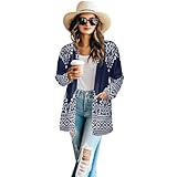 Xernghsao Women's Lightweight Long-Sleeved top Breathable Daily Outfit Long-Sleeved Cover-Up American Native Style Aztec Tribal Print XX-Large