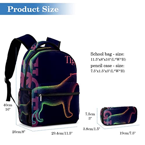 Cartable enfant multicolore avec trousse, sac à dos ergonomique pour soulager le dos des élèves