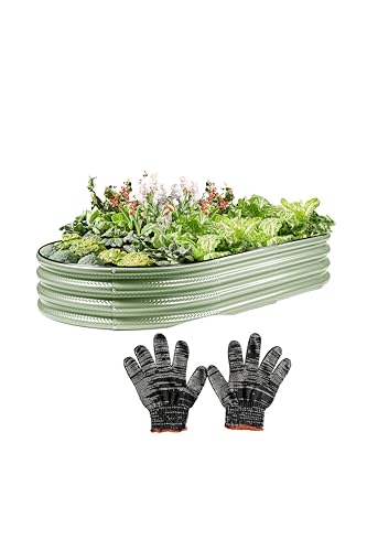 Gartist Raised Garden Bed, Galvanized Planter Raised Beds for Outdoor,4x2x1ft,Vegetables, Flowers & Herbs, Heavy-Duty Metal Raised Garden Beds Outdoor, Rust-Resistant & Easy Assembly,(Olive Green)