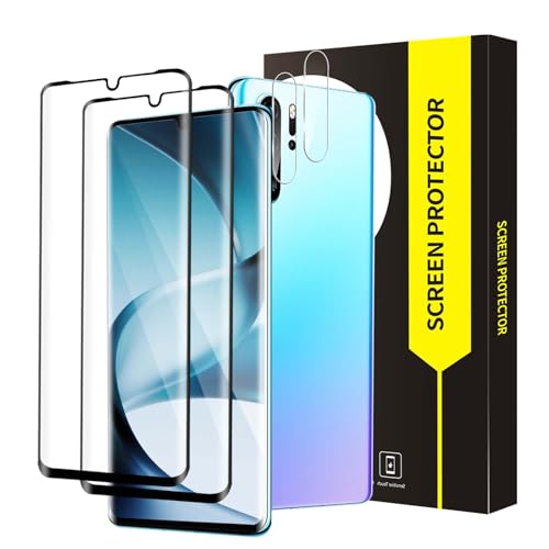 Bodyguard 2+2 Stück Schutzfolie für Panzerglas für Huawei P30 Pro 3D-Volle Bedeckung Ultra-Klar Kristallklar Fingerabdruck-ID 9H Härte Frei von Kratzern Ultrabeständig P30 Pro Displayschutzfolie