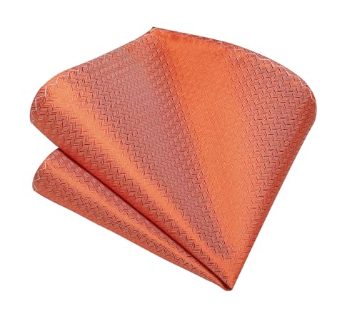 Image of Enlision Mens Ties Stripe Tie and Pocket Square Set Classic Formal Woven Neckties Handkerchief Cufflinks Wedding