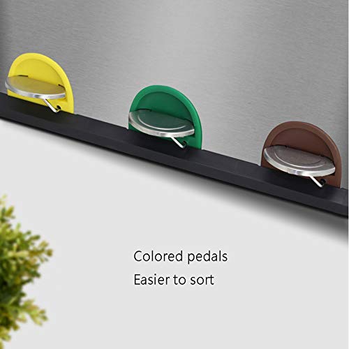 WOTZOV Abfalleimer Fußbetriebener Mülleimer mit Deckel Mülleimer aus Edelstahl mit großem Fassungsvermögen Haushaltsküche Trocken- und Nassmüllklassifizierung Mülleimer Mülleime – Bild 6