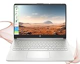 HP 2025 Upgraded Laptop with Microsoft Office and 1TB Cloud Storage (1-Year) | 14 inch HD Computer | 16GB RAM | 128GB SSD + 128GB Portable SSD | Intel 4-Core CPU | Webcam | Windows 11 | LE Bundle