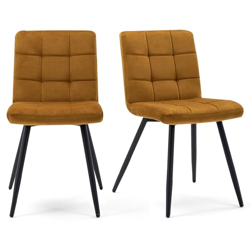 HNNHOME® Set mit 2 x Cubana Polsterstühlen mit starken schwarzen...