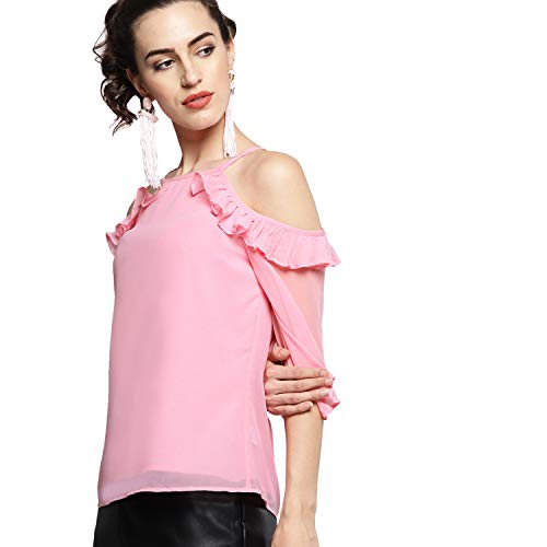 Image of Carlton London Women's Solid Regular Fit Blouse