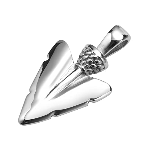 Mprainbow Stainless Steel Spearpoint Arrowhead Necklace - Vintage Viking Tribal Warrior Spear Head Necklace Spearpoint Arrow Pendant Jewelry For Men Boys 24 Inch Chain #TOP6