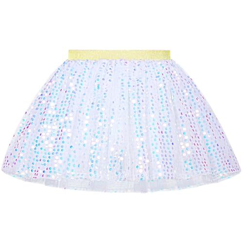 Image of KEREDA Toddler Girls Layered Tutu Skirt Sparkling Sequin Tulle Dance Skirts