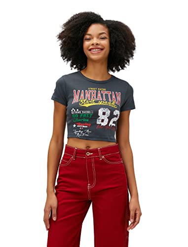 T-shirt manches courtes coton col rond femme haut basique été