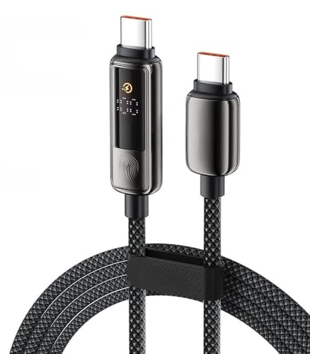 PD100W ���� USB C �P�[�u�� �C���e���W�F���g �^�b�` �R���g���[�� �p���[ �f�B�X�v���C ���������^�C�v C �P�[�u��(Black 1m)