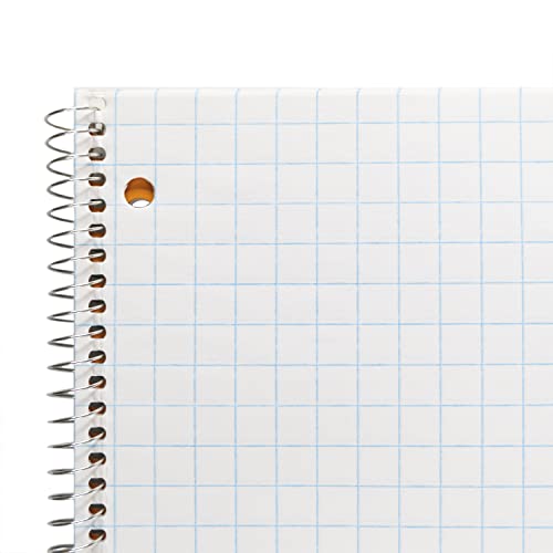 Hilroy 1-Subject Coil Notebook, 8" x 10.5", Metric Graph Ruled with 1 cm-Square Ruling on Front and Plain Ruling on Back, 80 Pages/40 Sheets, 3-Hole Punched, 1 Notebook, Orange Cov image 3