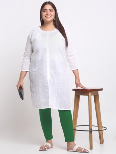 Image of Soft Cotton Ankle Lenght Solid Regular and Plus 35 Colours Leggings for Womens and Girls (Sizes :- M to 6XL)