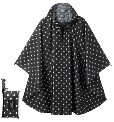 POWINSUN Fashion Hooded Rain Poncho Waterproof Raincoat Jacket with Pocket for Women/Men/Adult