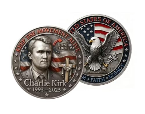 RTYUIHN Patriot Memorial Coin, Charlie Kirk Commemorative Tribute, for Collectors,