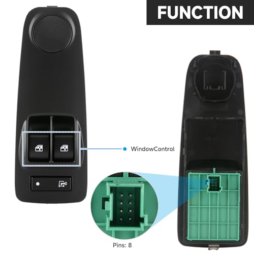 Front Driver Side Master Power Window Switch - Compatible for Ram ProMaster 1500 2500 3500 2014-2017 - Replace Part 1ZP75JXWAC