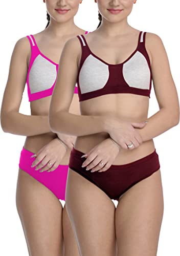 Image of StyFun Cotton Blend Sports Sets, Lingerie Set for Women, Combo Everyday Bra Panty, See Main Image to Check How Many Sets You Will Get