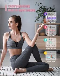 Fitness Tracker, Smart Watch for Women Men with 24/7 Heart Rate/Blood Pressure/Blood Oxygen Monitor,Sleep Tracker,Step & Calorie Counter, IP68 Waterproof Fitness Watches Compatible with Android&iPhone