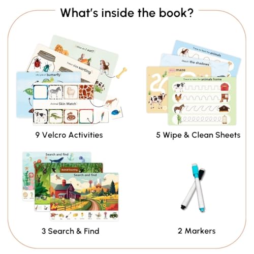 Image of Curious Cub Montessori Busy Book |Animal books for kids 2-4 | Toddler Busy Binder for 2-5 Yrs | Tracing Books For Kids Ages 3-5 | Activity Binder | Toddler Toys
