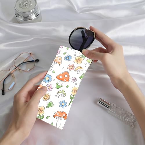 Image of Anikathy 2Pcs Sunglass Eyeglass Glasses Case Soft PU Leather with Cleaning Cloth Portable Glasses Pouch Bag for Men Women
