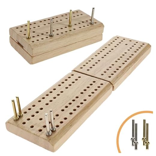 WE Games Wooden Folding Travel Cribbage Board with Metal Pegs, Small Size for Easy Travel