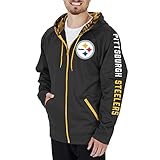 Zubaz Men's NFL Team Color Full Zip Hoodie with Camo Lines Details, Pittsburgh Steelers, Medium