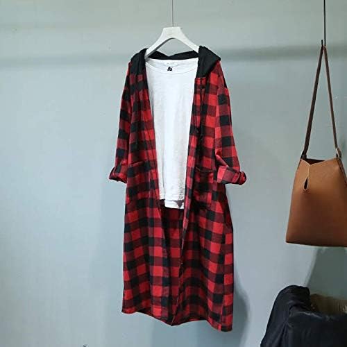 Amazon Co Jp Kawakawaii ゆったり レディース ロングシャツ シャツワンピース 羽織り チェックシャツ 長袖 ゆったり シャツスカート ビッグシルエット カジュアル 秋冬 チェック柄 Lz1002 レッド 服 ファッション小物