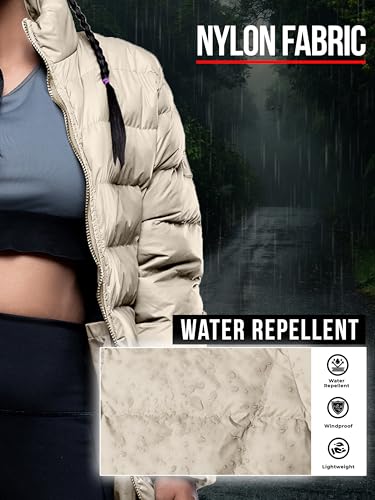 URBAN BUCK Ellie Cream Packable Puffer Jacket for Women – Lightweight Quilted Travel Jacket (XL) - Image 4