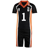 TWSTIV Karasuno High School Cosplay Volleyball Jersey Shirt Shorts Costume Uniform (NO.1 Daichi Sawamura, L)