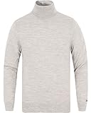 hilfiger rollkragen  Tommy Hilfiger 08578A1658 501 Premium Wool R-NK CF Herren-Rollkragen, 100 % Merinowolle, extrafein, gekämmt, Grau Silbergrau, Grau XX-Large