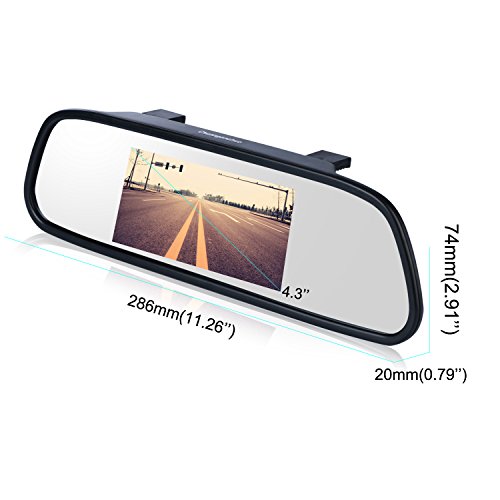 Backup Camera And Monitor Kit,Chuanganzhuo 4.3" Car Vehicle Rearview Mirror Monitor For Dvd/Vcr/Car Reverse Camera + Cmos Rear-View License Plate Car Rear Backup Parking Camera With 7 Led Night Vision #TOP3