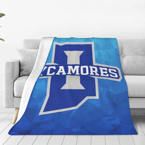 Indiana State Sycamores Original Ultra-Soft Micro Fleece Blanket Multi-Size Flannel Blanket