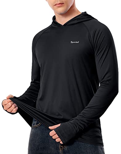 Men's UPF 50+ Sun Protection Hoodie Long Sleeve SPF UV Quick Dry Lightweight Athletic Fishing Shirt with Thumbholes4