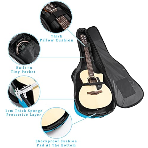 Housse pour guitare acoustique – Motif floral et feuilles – Bleu – 1 cm d’épaisseur – Étanche – 101,6 cm – 104,1 cm d… - Les Beatles, Paul McCartney, John Lennon, RIngo Starr, George Harrison Housse pour guitare acoustique - Motif floral et feuilles - Bleu - 1 cm d'épaisseur - Étanche - 101,6 cm - 104,1 cm d… – Image 3
