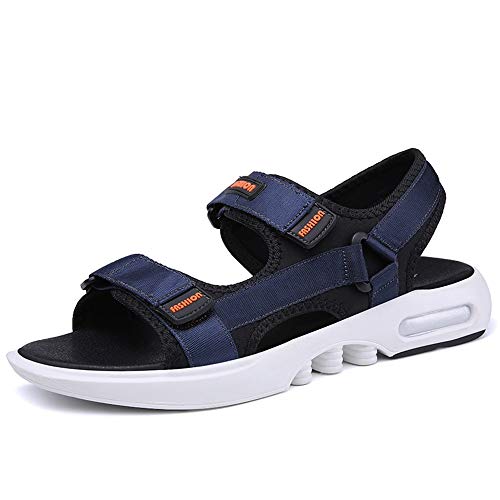 Xingyue Aile Slippers & Sandalen Zomer Outdoor Ademende Strand Sandalen Voor Mannen, Open teen Mode Wandelen Wandelen Vlakke Sandalen Doek Haak & Loop Band Anti-Slip Schoenen ( Kleur: Zwart , Maat : 40 EU ) - Afbeelding 8