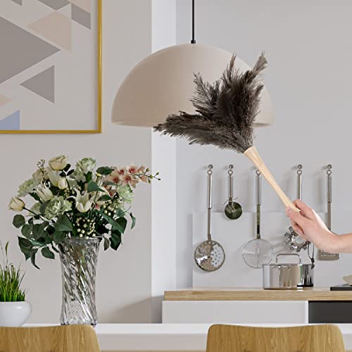 Image of Superio Ostrich Feather Duster Fluffy Dust Remover, with Wooden Handle Reusable for Cleaning Homes, Ceilings, and Furniture (3 Pack) (3 Pack)