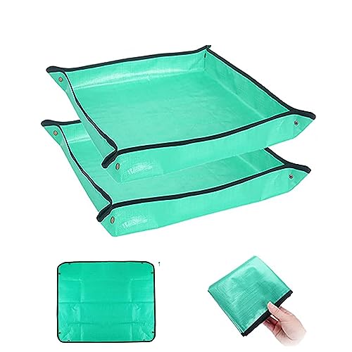 BIUWING 2PCS 39.4' x 39.4' Plant Repotting Mat Waterproof Transplanting Mat Indoor Succulent Potting...
