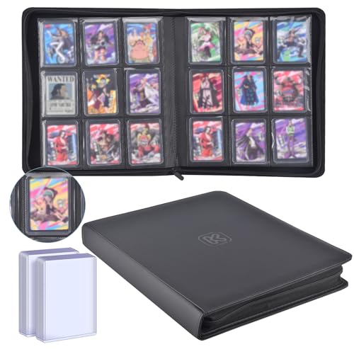 Toploader Binder,Holds 252 Toploaders,9 Pockets Double Sided Pocket Top Loader Binder for Trading Cards,MTG,Yu-Gi-Oh & TCG,3x4" Top Loaders 20 Pieces Included