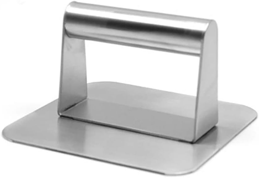 Stainless Steel Meat Press Patty Maker Cast Iron Grill Board With Wooden Hamburger Steak Presser Griddle Cooking Tool