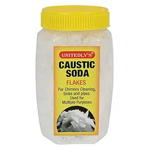 Unitedlys Caustic Soda Fast-Acting, Non-Toxic & Odorless Formula to Clear Blockages Instantly Unblock Clogged Sinks & Pipes with Chimney & Drain Cleaner Flakes 350 Grams