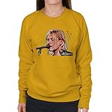VINTRO Kurt Cobain Singing Damen Sweatshirt Original Portrait von Sidney Maurer (Gold,L)