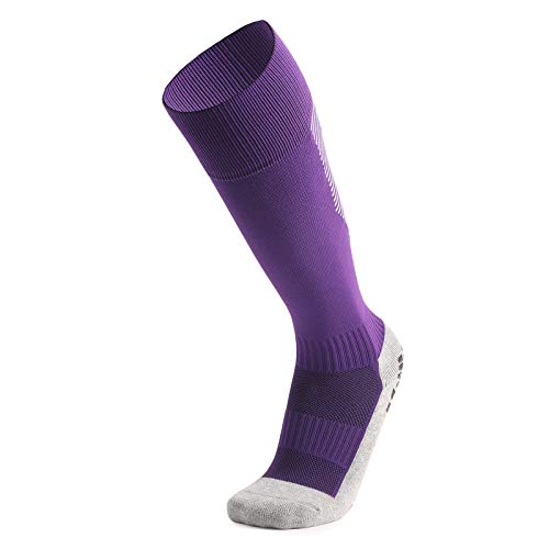 Meias Esportivas, Andoer Almofada de futebol meias sobre a panturrilha aderência antiderrapante para