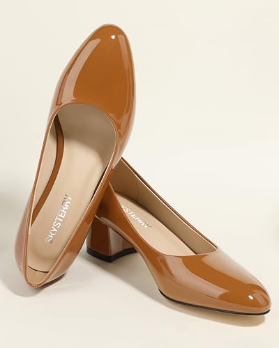 Image of SKYSTERRY Women's Low Heel Dress Pumps Shoes 2 Inch